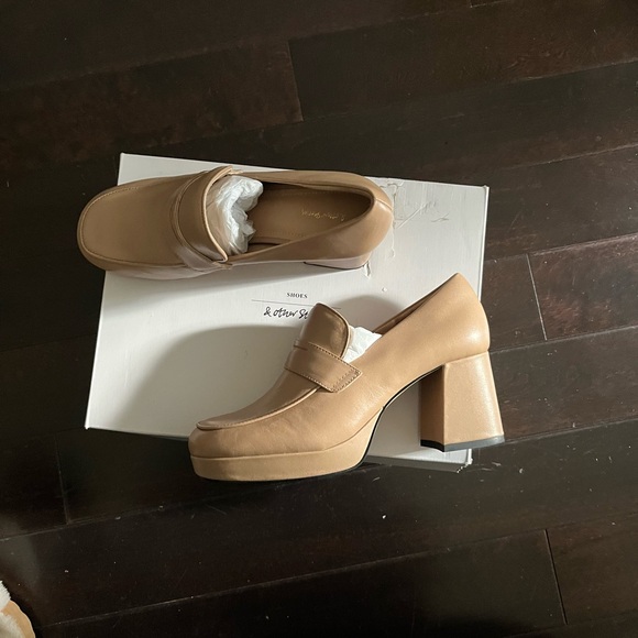 Brand New & Other Stories Nude Leather Loafer Pump sz38 - Picture 4 of 4